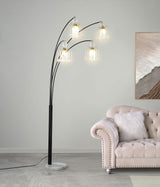 Maisel Black 91-Inch Hanging Crystal Arc Tree Floor Lamp