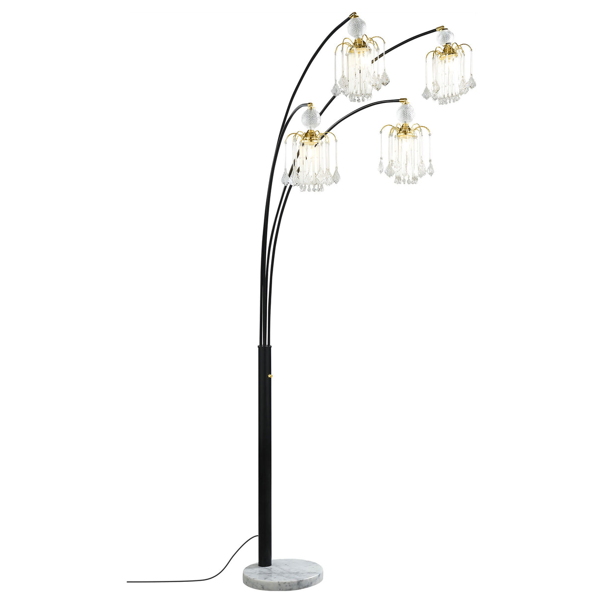 Maisel Black 91-Inch Hanging Crystal Arc Tree Floor Lamp