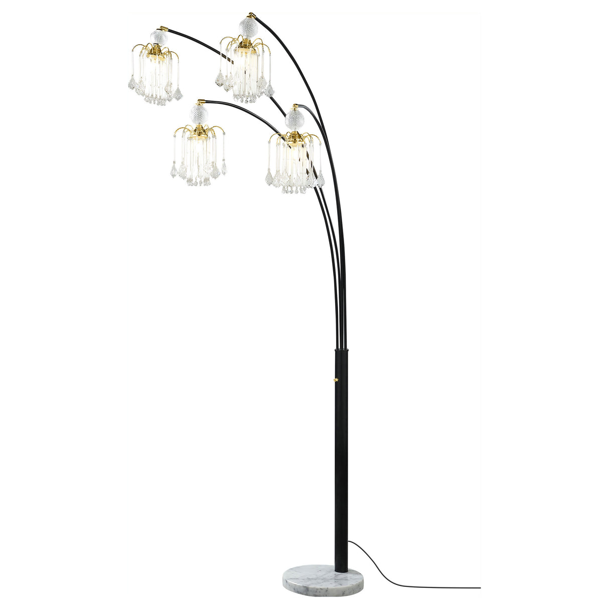 Maisel Black 91-Inch Hanging Crystal Arc Tree Floor Lamp