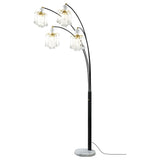 Maisel Black 91-Inch Hanging Crystal Arc Tree Floor Lamp