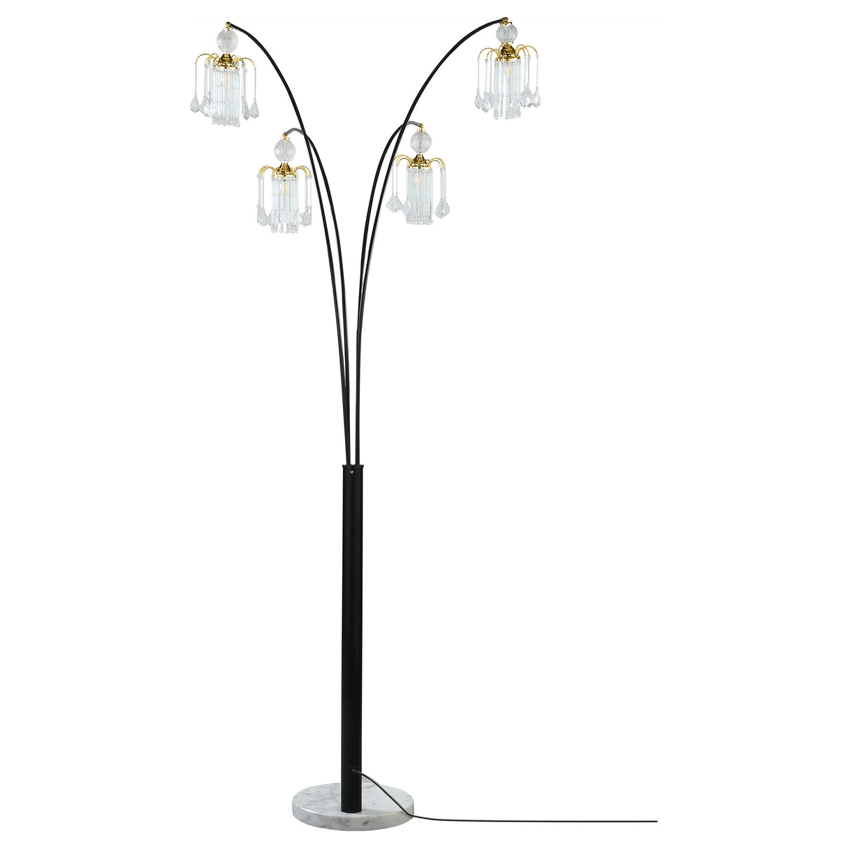 Maisel Black 91-Inch Hanging Crystal Arc Tree Floor Lamp