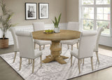 Florence Rustic Honey 7-Piece Round Dining Table Set