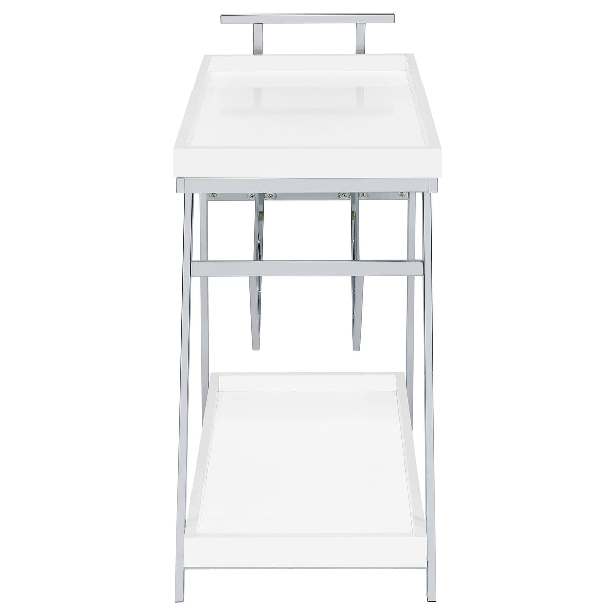 Kinney 1-drawer Engineered Wood Bar Cart White High Gloss