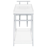 Kinney 1-drawer Engineered Wood Bar Cart White High Gloss