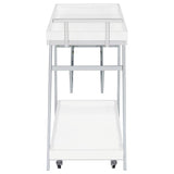 Kinney 1-drawer Engineered Wood Bar Cart White High Gloss