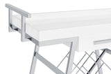 Kinney 1-drawer Engineered Wood Bar Cart White High Gloss