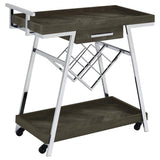 Kinney 1-drawer Engineered Wood Bar Cart Rustic Grey