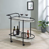 Desiree Rack Bar Cart With Casters Black