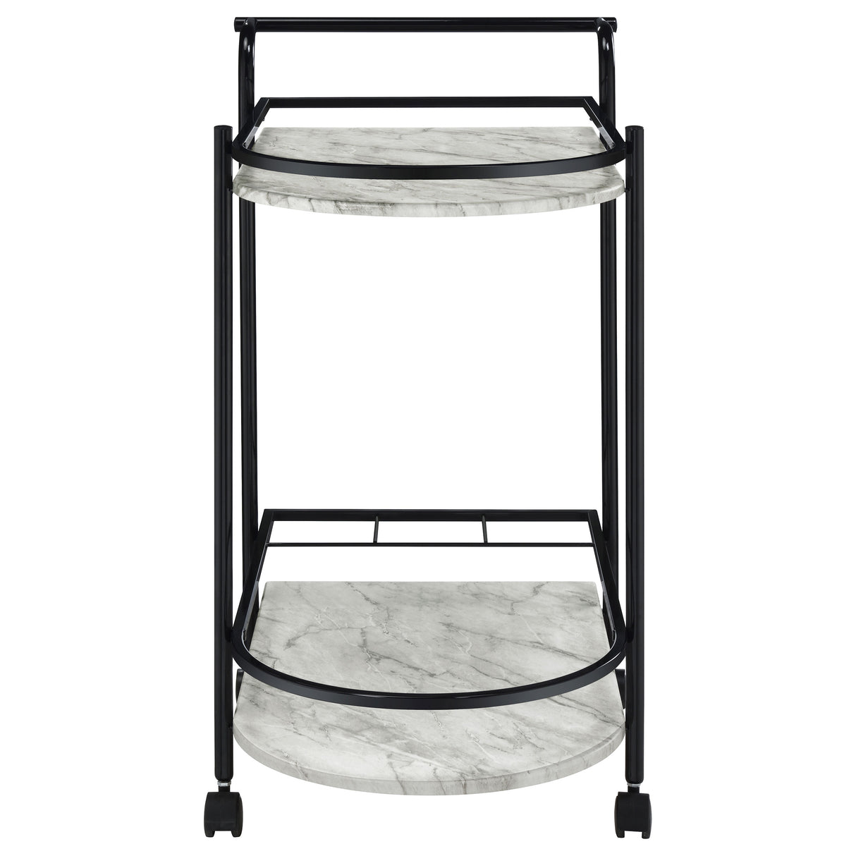 Desiree Rack Bar Cart With Casters Black