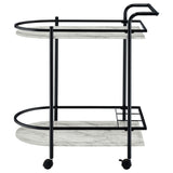 Desiree Rack Bar Cart With Casters Black