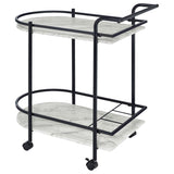 Desiree Rack Bar Cart With Casters Black