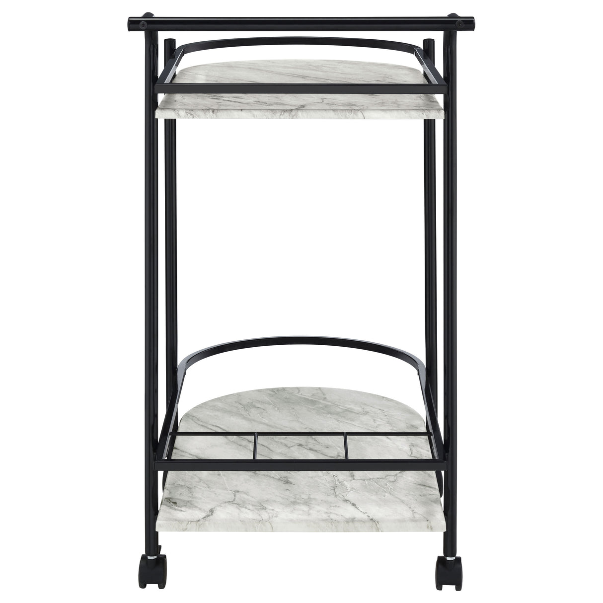 Desiree Rack Bar Cart With Casters Black