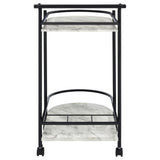 Desiree Rack Bar Cart With Casters Black