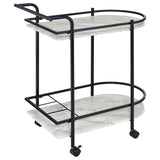 Desiree Rack Bar Cart With Casters Black