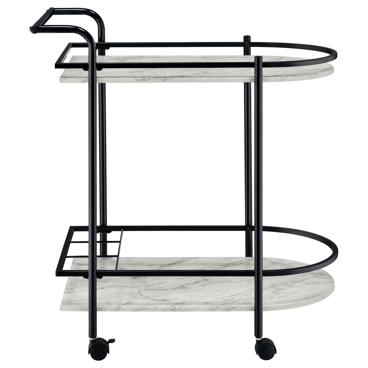 Desiree Rack Bar Cart With Casters Black