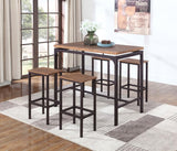 Santana 5-Piece Bar Set Weathered Chestnut And Black