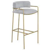 Comstock Upholstered Low Back Stool Grey And Gold