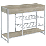 Melrose 2-drawer Home Bar Storage with Wine Rack Grey