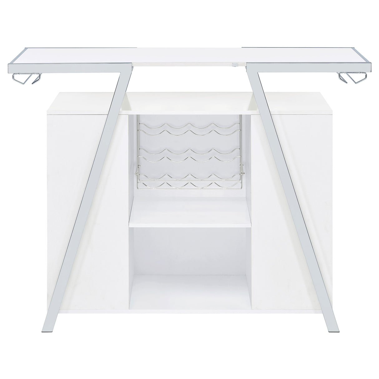 Araceli Freestanding LED Home Bar Cabinet White High Gloss