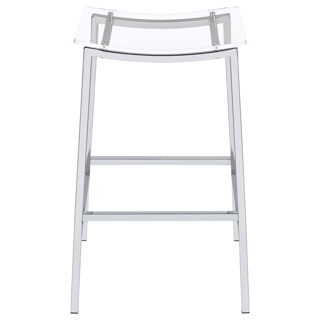 Jovani Acrylic Backless Bar Stool Chrome (Set of 2)