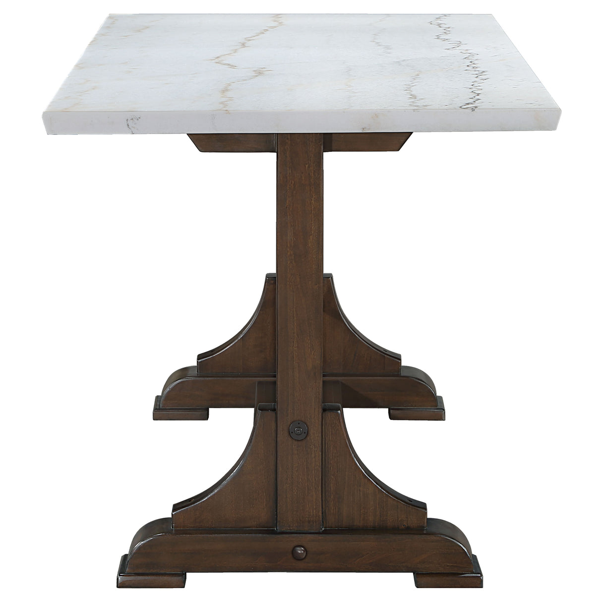 Aldrich White 66-Inch Marble Top Counter Height Dining Table