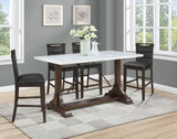 Aldrich White 66-Inch Marble Top Counter Height Dining Table