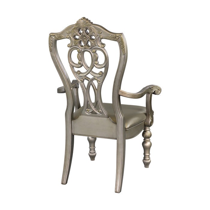 Catalonia Platinum Gold Dining Arm Chair