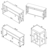 Jackson 5-piece Multipurpose Counter Height Table Set White