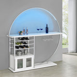 Risley 2-door Circular LED Home Bar Cabinet White High Gloss