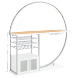 Risley 2-door Circular LED Home Bar Cabinet White High Gloss