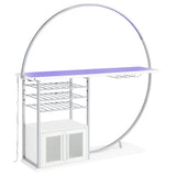 Risley 2-door Circular LED Home Bar Cabinet White High Gloss