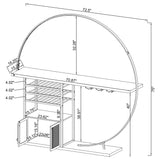 Risley 2-door Circular LED Home Bar Cabinet White High Gloss