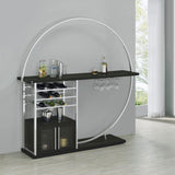 Risley 2-door Circular LED Home Bar Cabinet Dark Charcoal