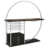 Risley 2-door Circular LED Home Bar Cabinet Dark Charcoal