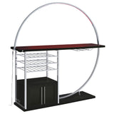 Risley 2-door Circular LED Home Bar Cabinet Dark Charcoal