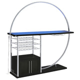 Risley 2-door Circular LED Home Bar Cabinet Dark Charcoal