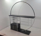 Risley 2-door Circular LED Home Bar Cabinet Dark Charcoal