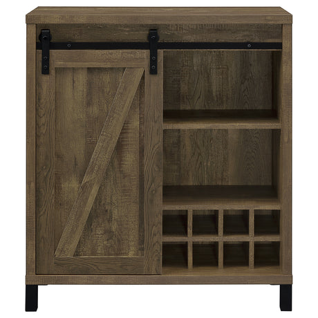 Arlington Bar Cabinet With Sliding Door Rustic Oak