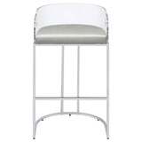 Thermosolis Acrylic Back Bar Stools Grey And Chrome (Set Of 2)