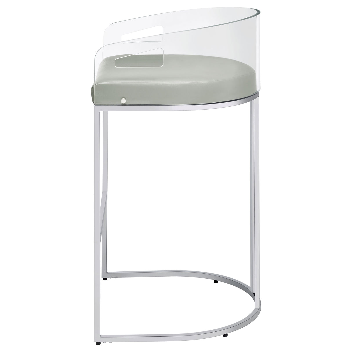 Thermosolis Acrylic Back Bar Stools Grey And Chrome (Set Of 2)