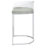 Thermosolis Acrylic Back Bar Stools Grey And Chrome (Set Of 2)