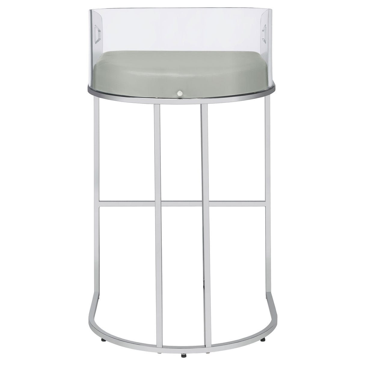 Thermosolis Acrylic Back Bar Stools Grey And Chrome (Set Of 2)