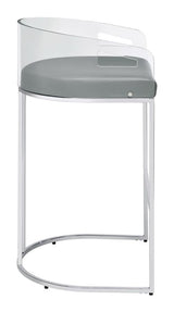 Thermosolis Acrylic Back Bar Stools Grey And Chrome (Set Of 2)