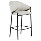 Chadwick Sloped Arm Bar Stools Beige And Glossy Black (Set Of 2)