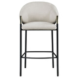 Chadwick Sloped Arm Bar Stools Beige And Glossy Black (Set Of 2)