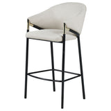 Chadwick Sloped Arm Bar Stools Beige And Glossy Black (Set Of 2)