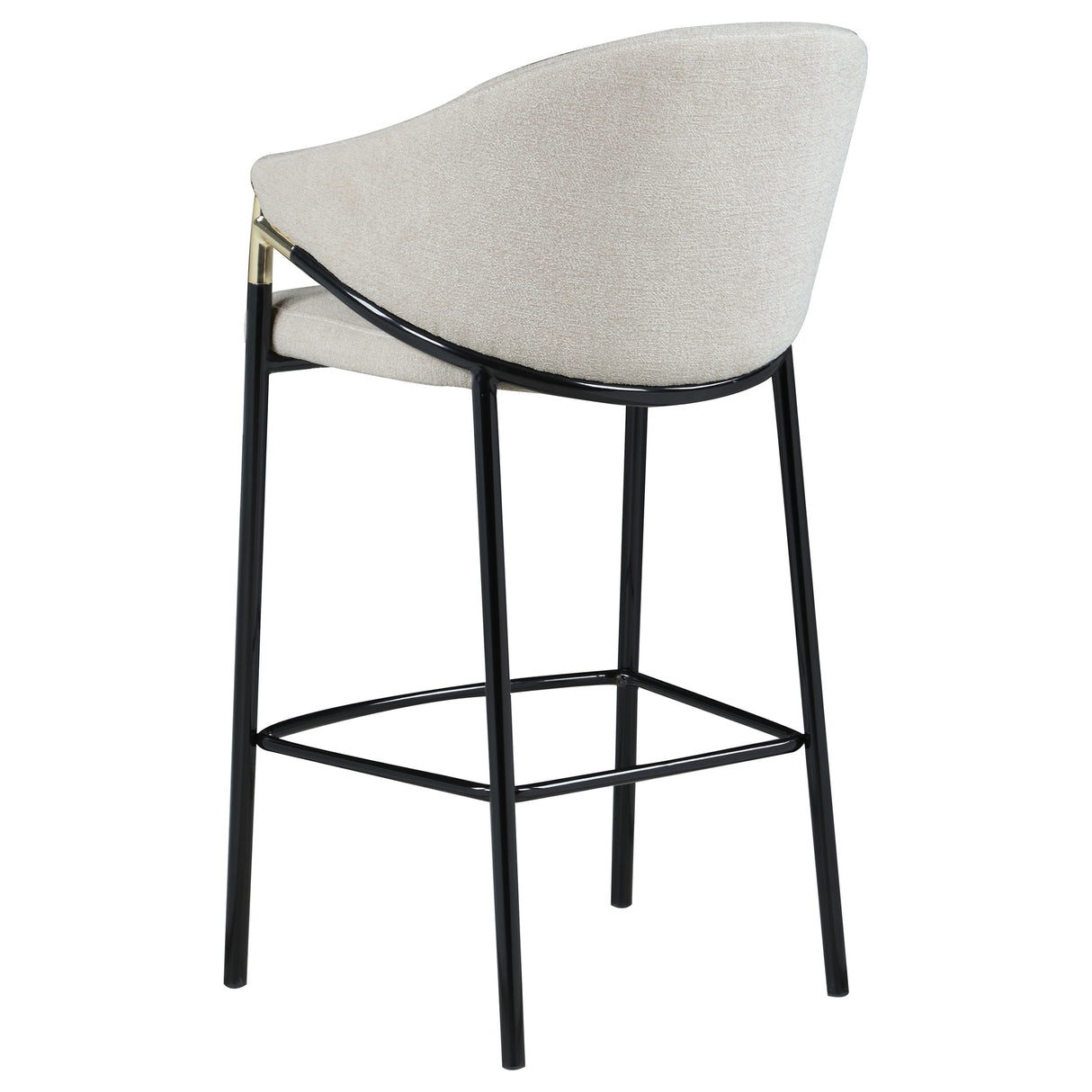 Chadwick Sloped Arm Bar Stools Beige And Glossy Black (Set Of 2)