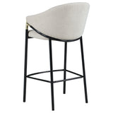 Chadwick Sloped Arm Bar Stools Beige And Glossy Black (Set Of 2)