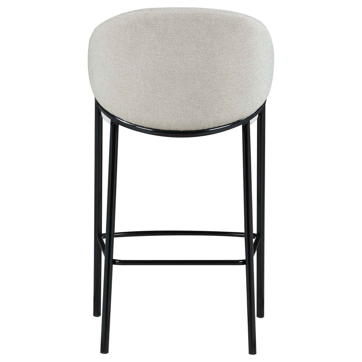 Chadwick Sloped Arm Bar Stools Beige And Glossy Black (Set Of 2)