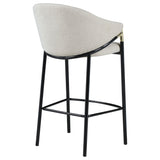 Chadwick Sloped Arm Bar Stools Beige And Glossy Black (Set Of 2)